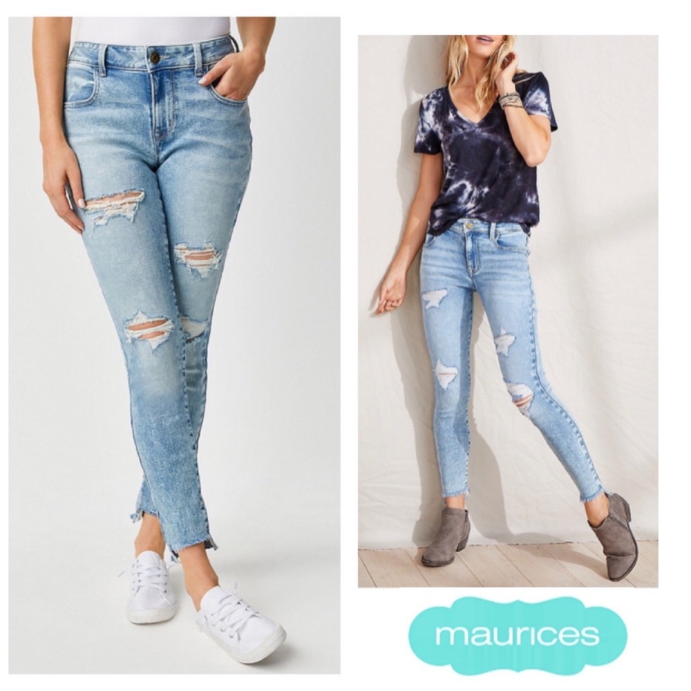 🍑 Maurice’s High-Rise Vintage Wash Jeans size 8 •Cool Meets Comfort• NWTS-$55 - Picture 3 of 12